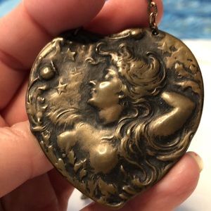 Copper necklace 12inch with picture of woman very unique and beautiful